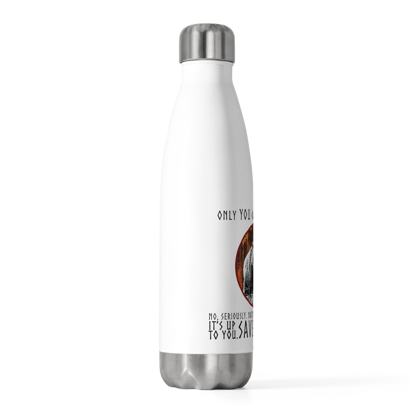 Save Our National Parks Insulated Water Bottle 20oz - Support Conservation, Environment Awareness Bear Design, Hiking Camping Travel Accessories
