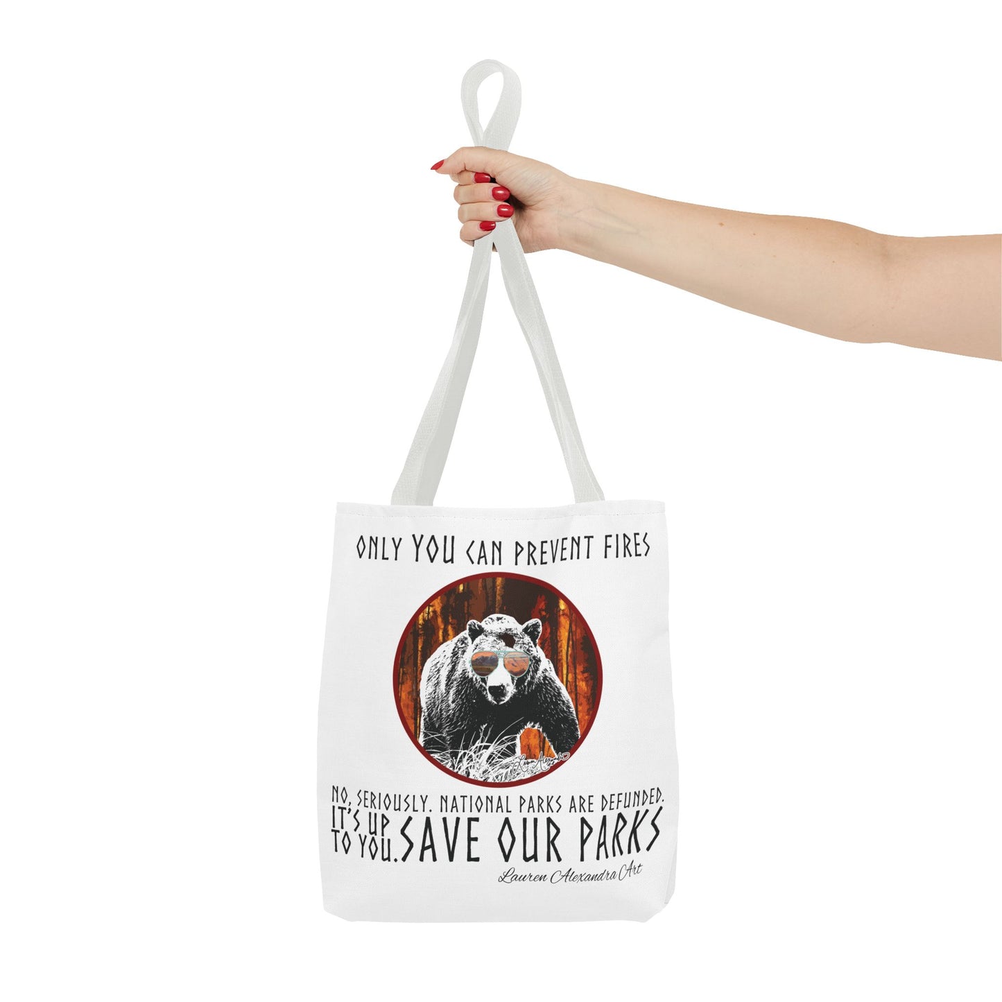 National Parks Awareness Tote Bag, Only You Can Prevent Fires, Outdoor Nature gift, Support Conservation Accessories