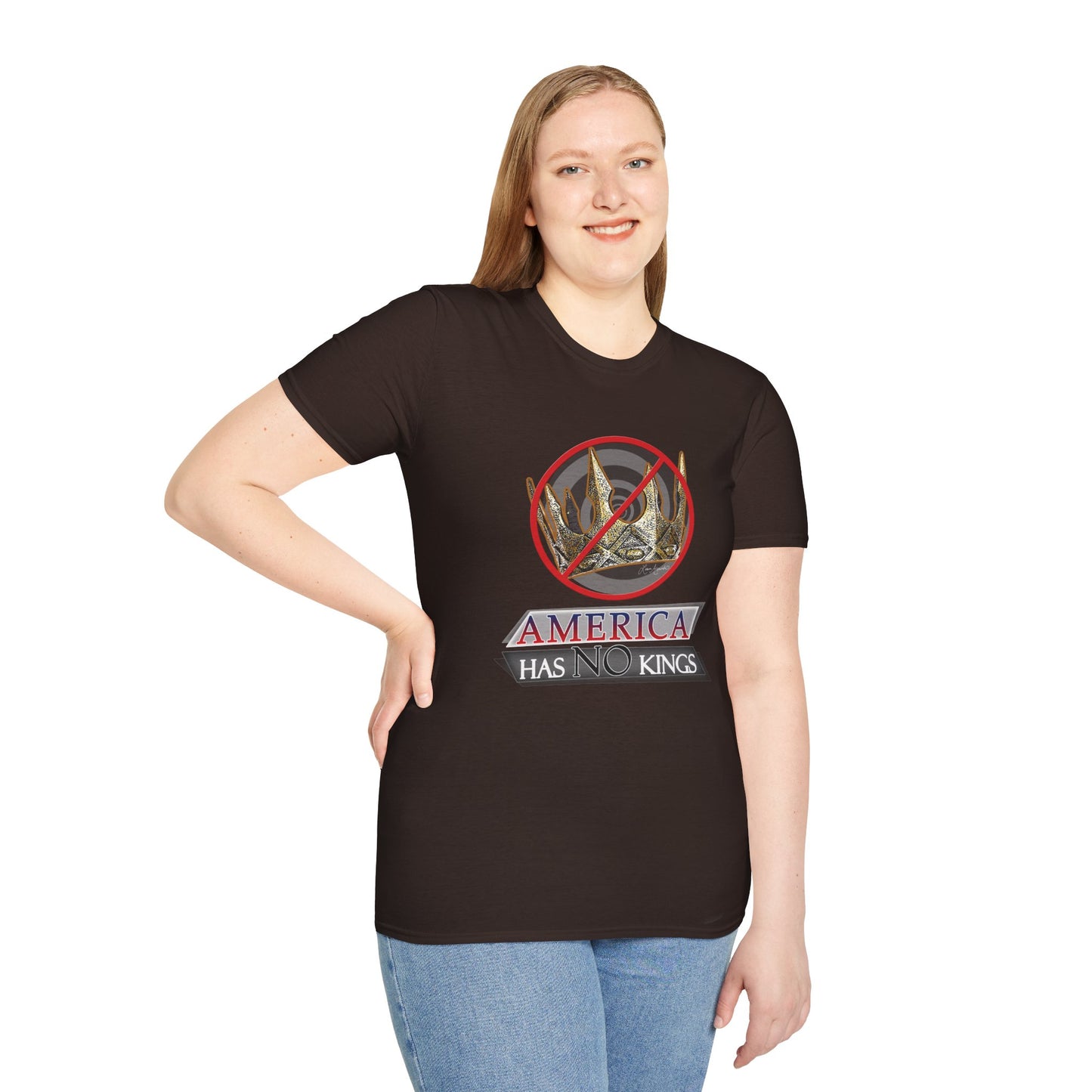 America Has No Kings - Political Funny Unisex Softstyle T-Shirt