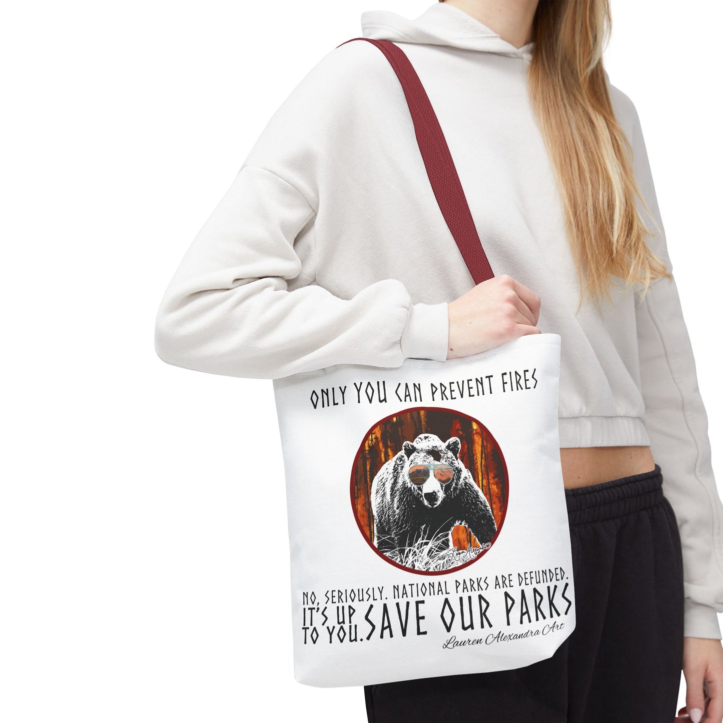 National Parks Awareness Tote Bag, Only You Can Prevent Fires, Outdoor Nature gift, Support Conservation Accessories