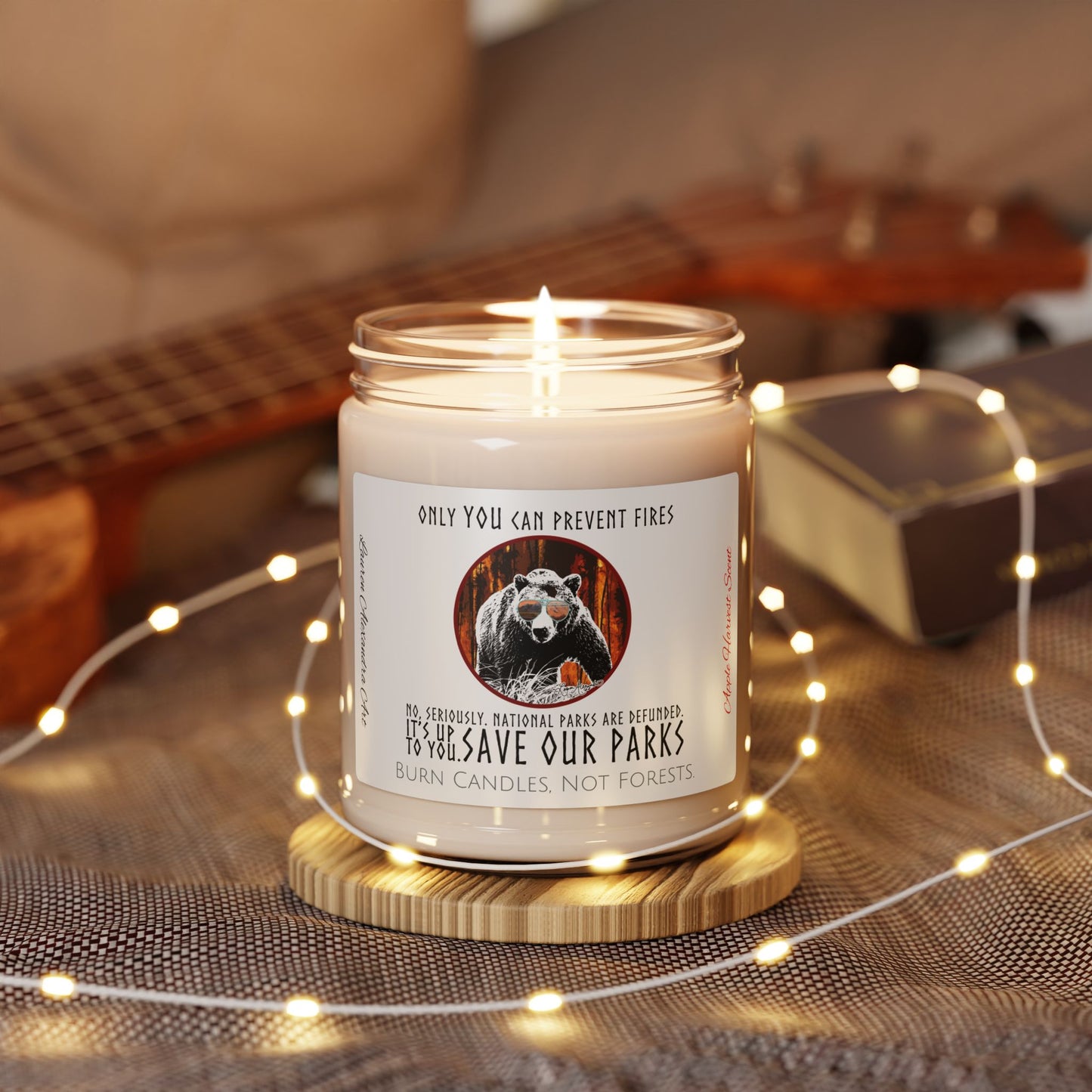 Save National Parks Scented Soy Candle 9 oz. - Eco-Friendly for Nature Outdoor Lovers, Support Wildlife, Conservation Gift