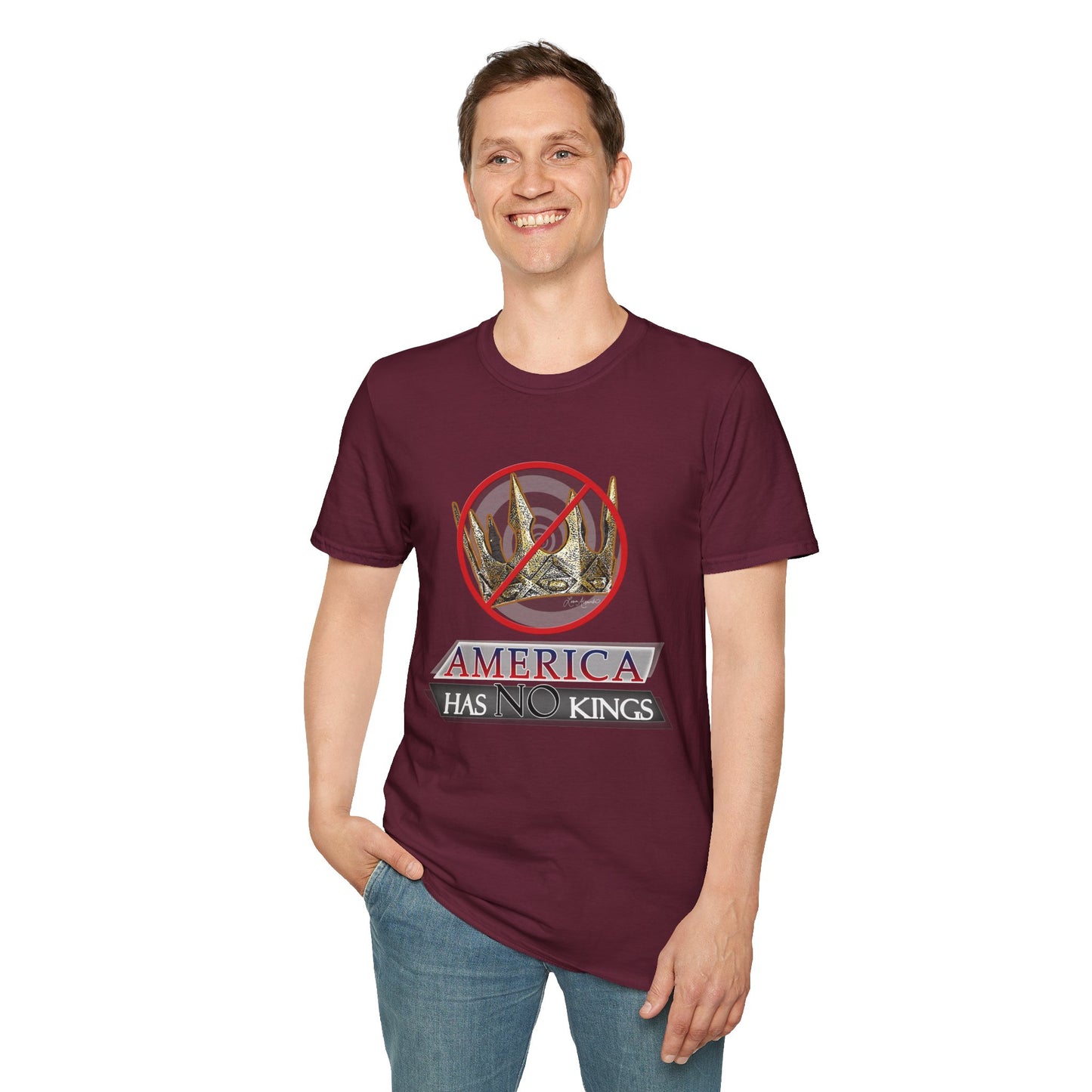 America Has No Kings - Political Funny Unisex Softstyle T-Shirt