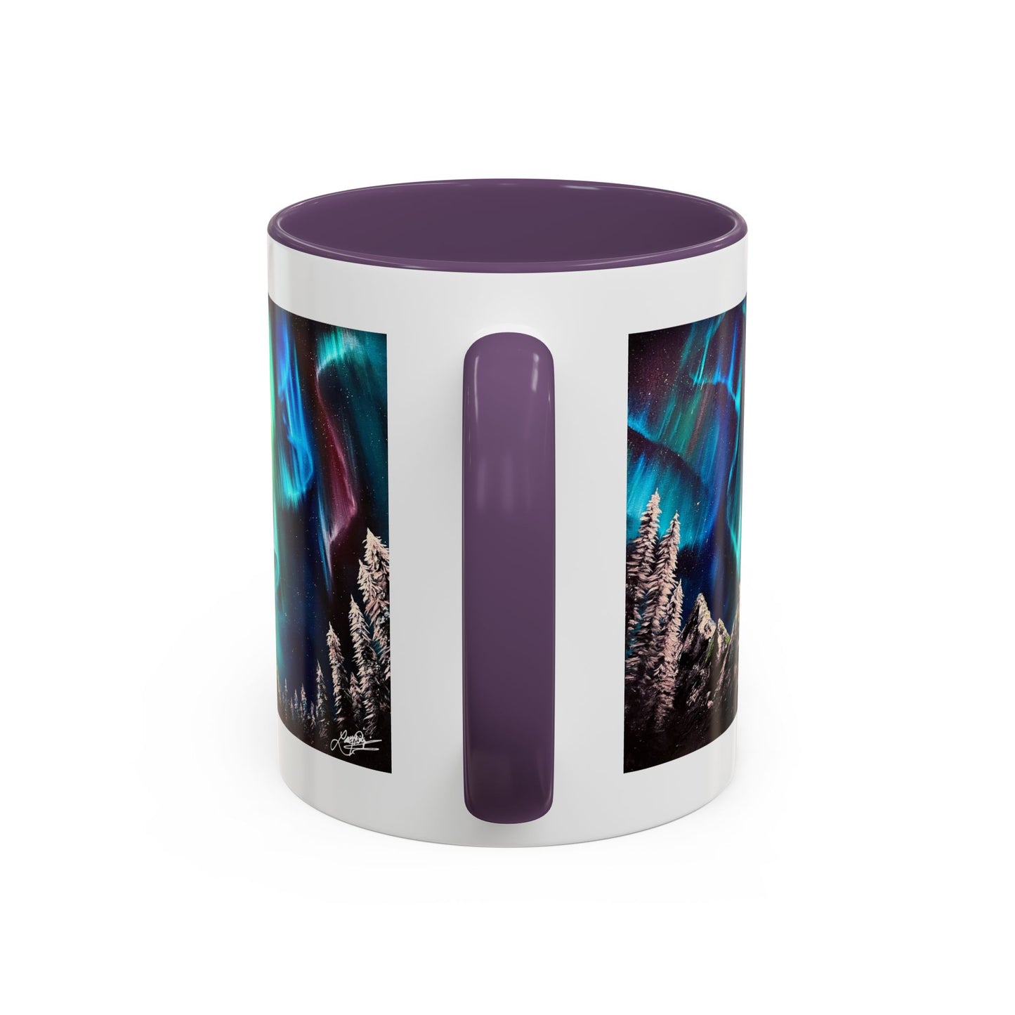 Northern Lights Accent Coffee Mug, Aurora Borealis Art, 11oz, Perfect Gift for Nature Lovers, Kitchenware