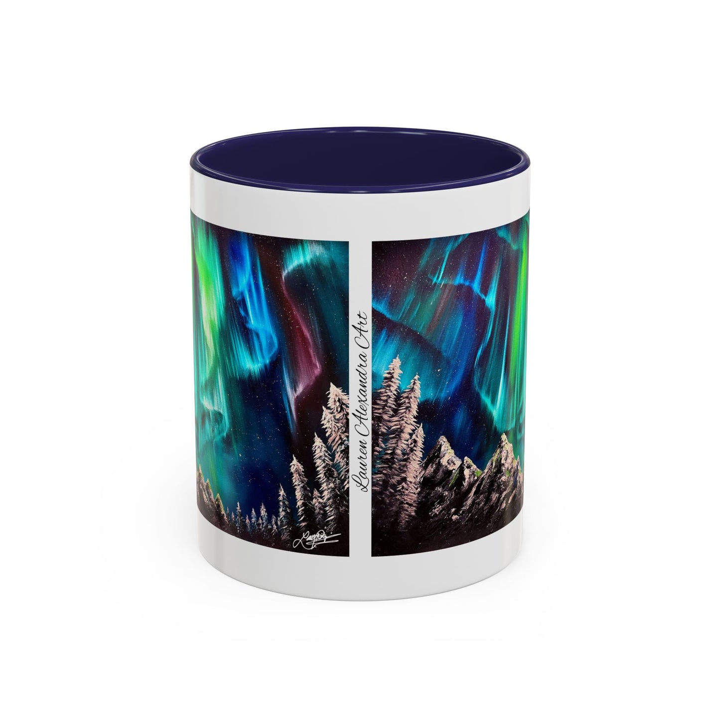 Northern Lights Accent Coffee Mug, Aurora Borealis Art, 11oz, Perfect Gift for Nature Lovers, Kitchenware