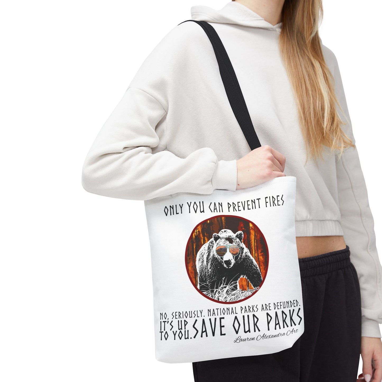 National Parks Awareness Tote Bag, Only You Can Prevent Fires, Outdoor Nature gift, Support Conservation Accessories