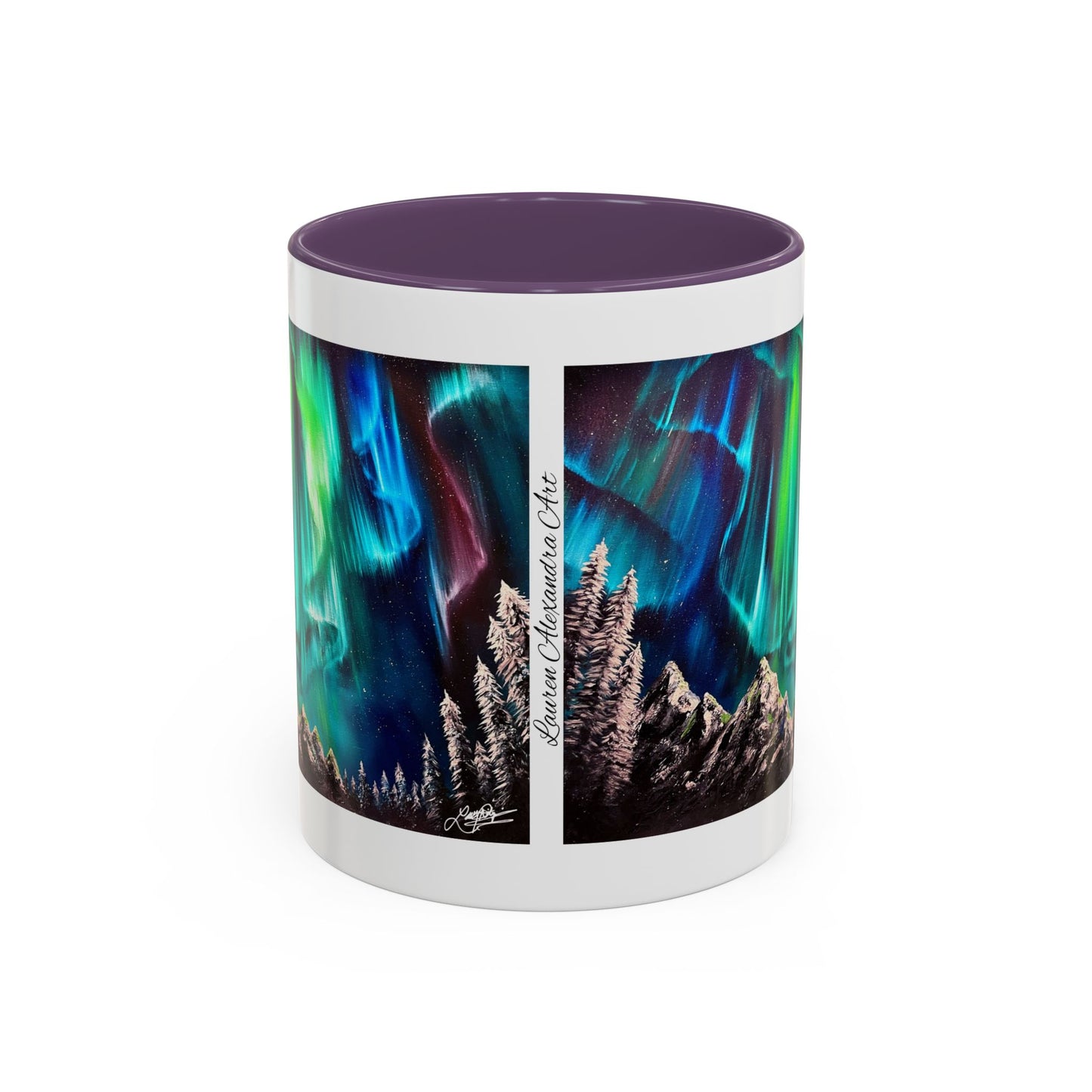 Northern Lights Accent Coffee Mug, Aurora Borealis Art, 11oz, Perfect Gift for Nature Lovers, Kitchenware