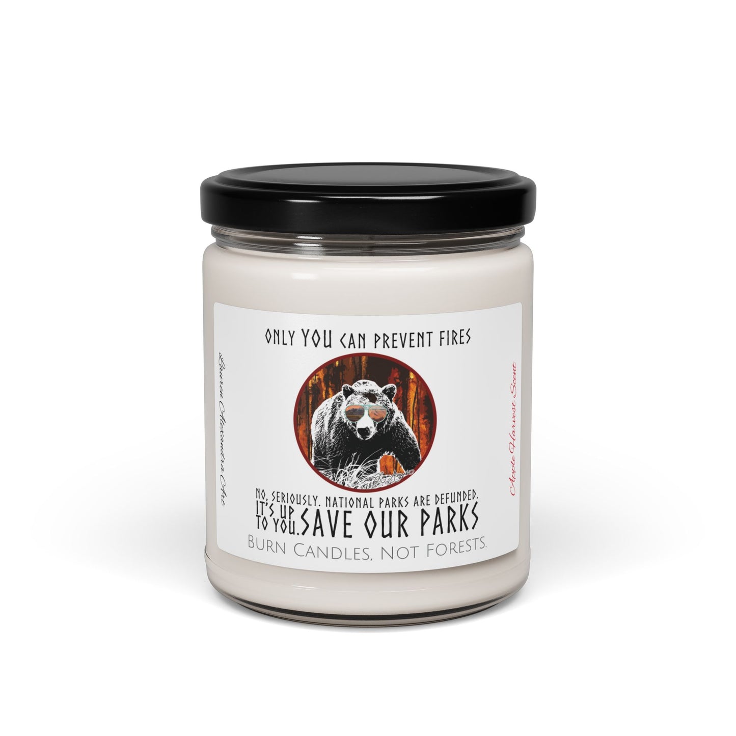 Save National Parks Scented Soy Candle 9 oz. - Eco-Friendly for Nature Outdoor Lovers, Support Wildlife, Conservation Gift