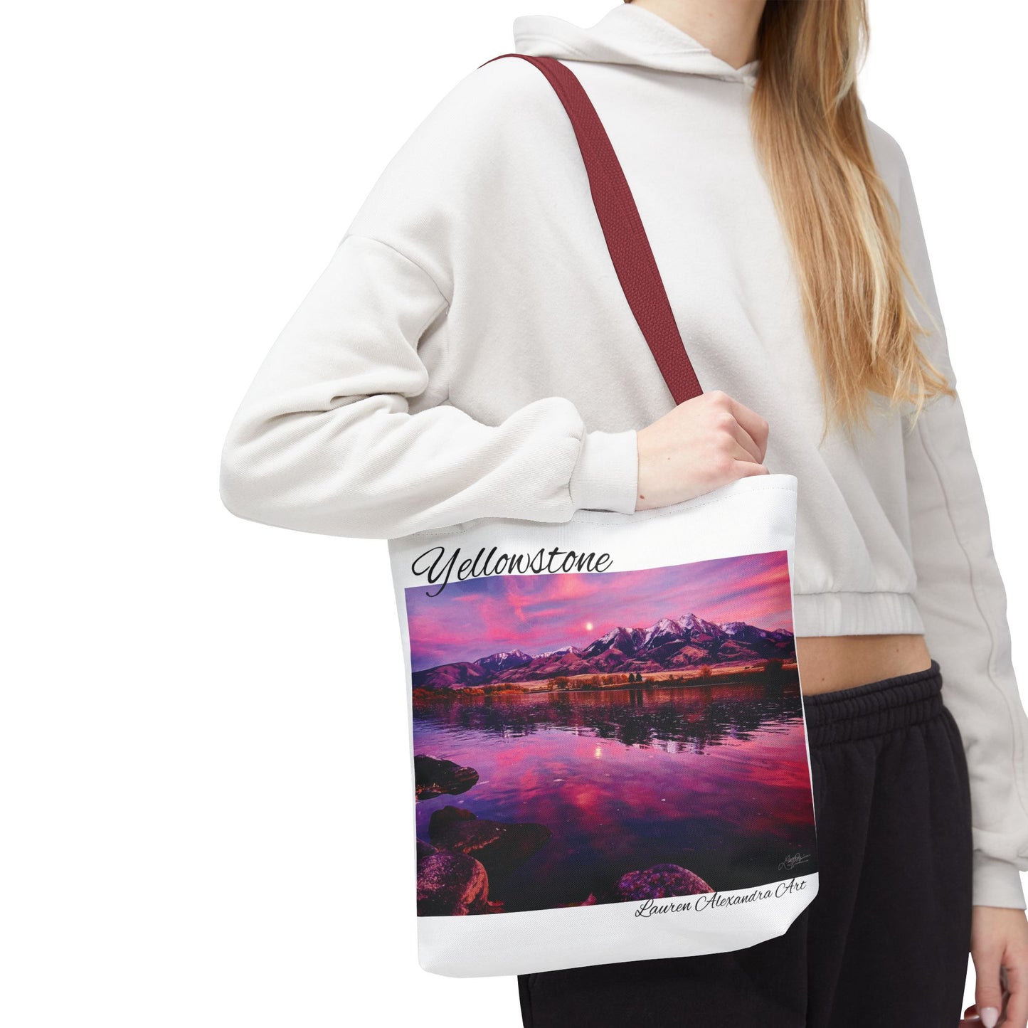National Parks Awareness Tote Bag, Yellowstone River Mountains Photography, Only You Can Prevent Fires, Support Conservation Accessories