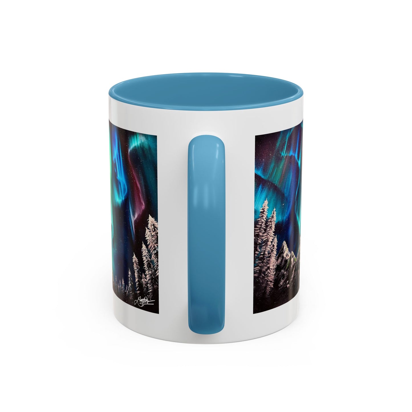 Northern Lights Accent Coffee Mug, Aurora Borealis Art, 11oz, Perfect Gift for Nature Lovers, Kitchenware