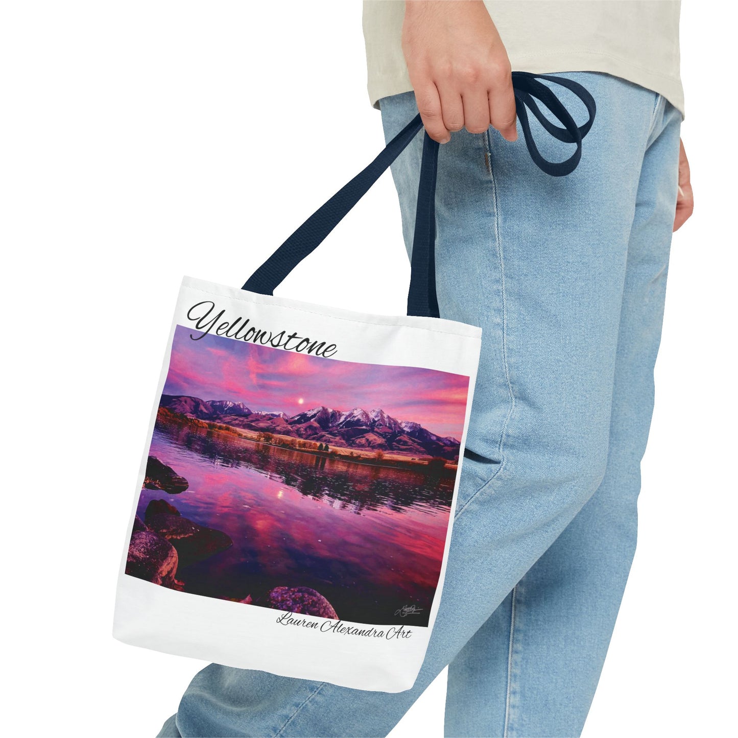 National Parks Awareness Tote Bag, Yellowstone River Mountains Photography, Only You Can Prevent Fires, Support Conservation Accessories