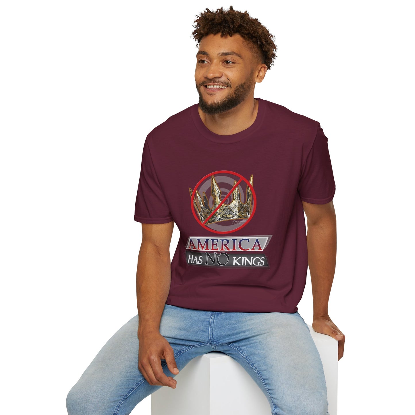 America Has No Kings - Political Funny Unisex Softstyle T-Shirt