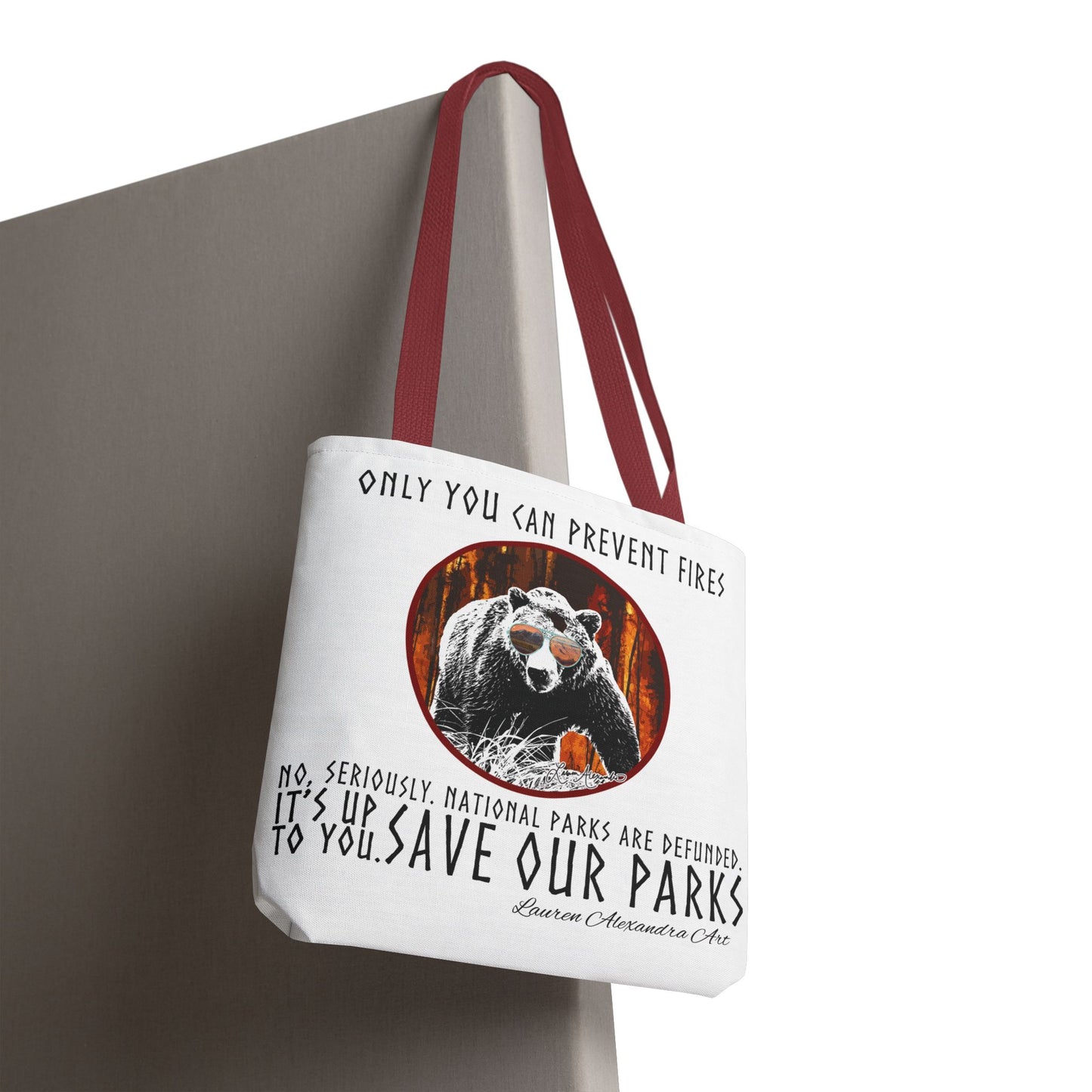 National Parks Awareness Tote Bag, Only You Can Prevent Fires, Outdoor Nature gift, Support Conservation Accessories
