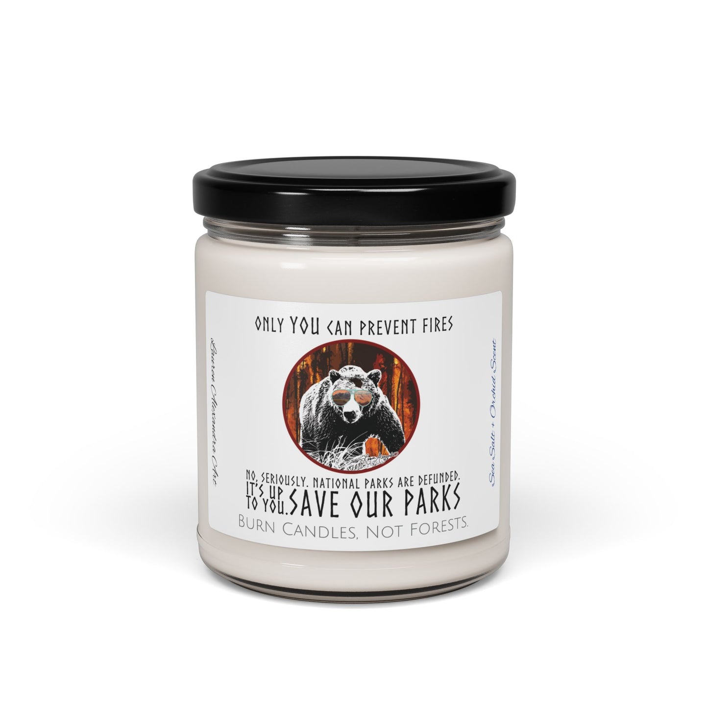 Save National Parks Scented Soy Candle 9 oz. - Eco-Friendly for Nature Outdoor Lovers, Support Wildlife, Conservation Gift