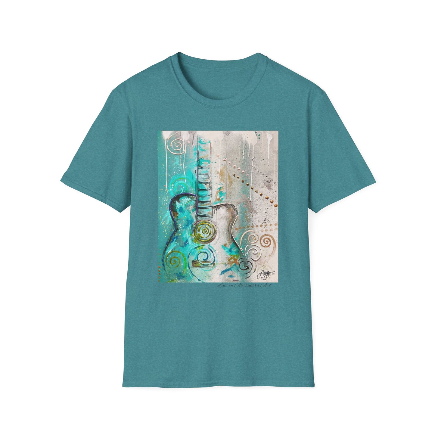 Artistic Guitar Unisex Softstyle T-Shirt - Perfect for Music Lovers, Nashville Musician Summer clothing