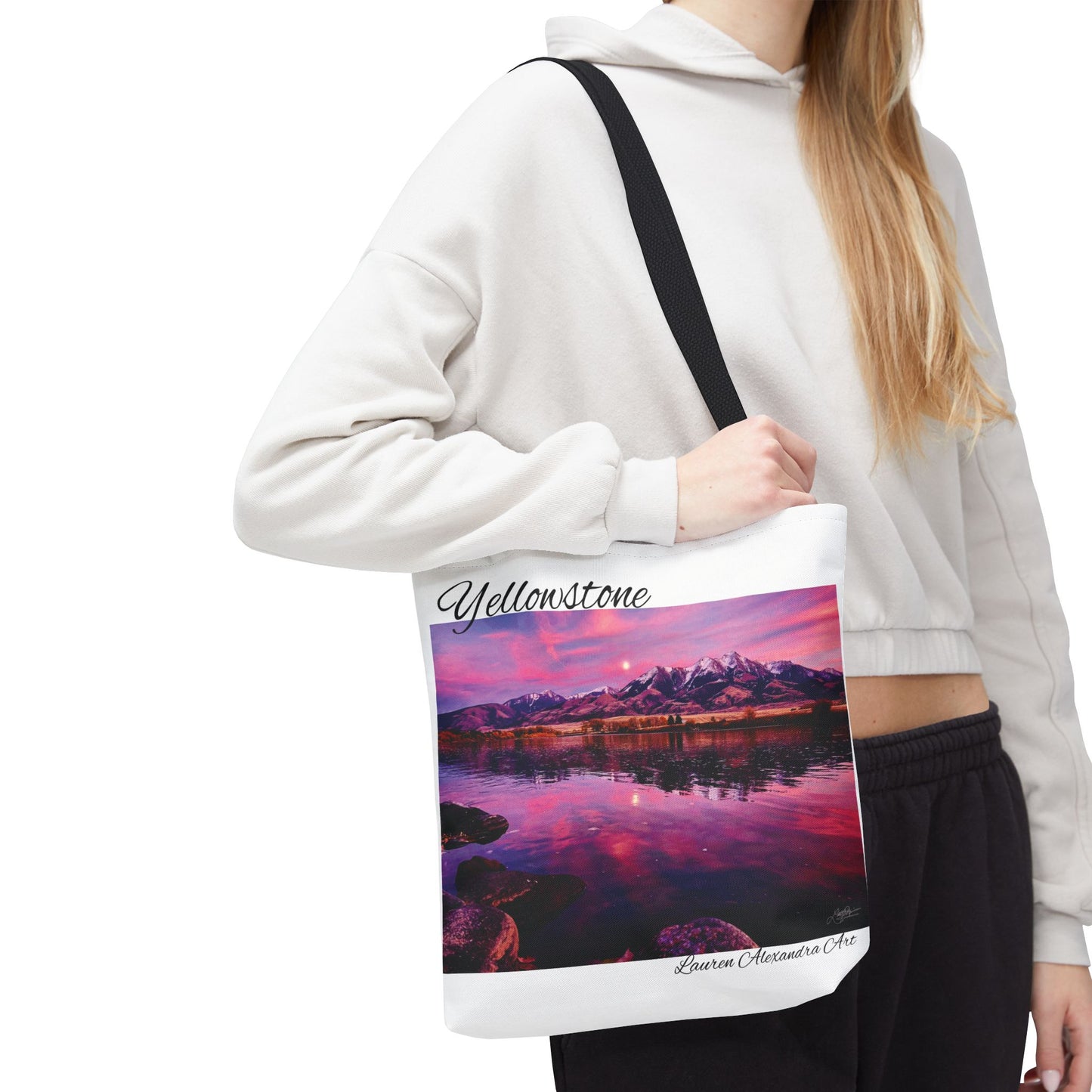 National Parks Awareness Tote Bag, Yellowstone River Mountains Photography, Only You Can Prevent Fires, Support Conservation Accessories