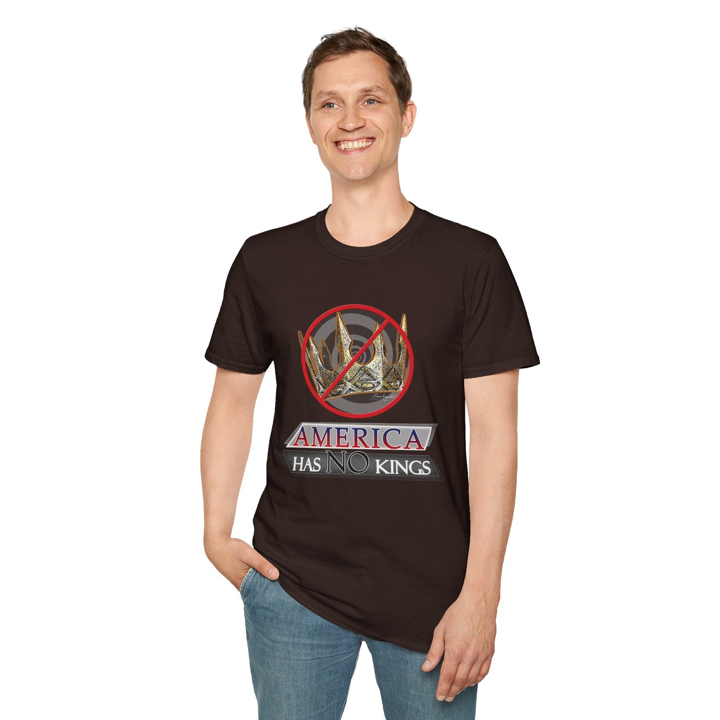 America Has No Kings - Political Funny Unisex Softstyle T-Shirt