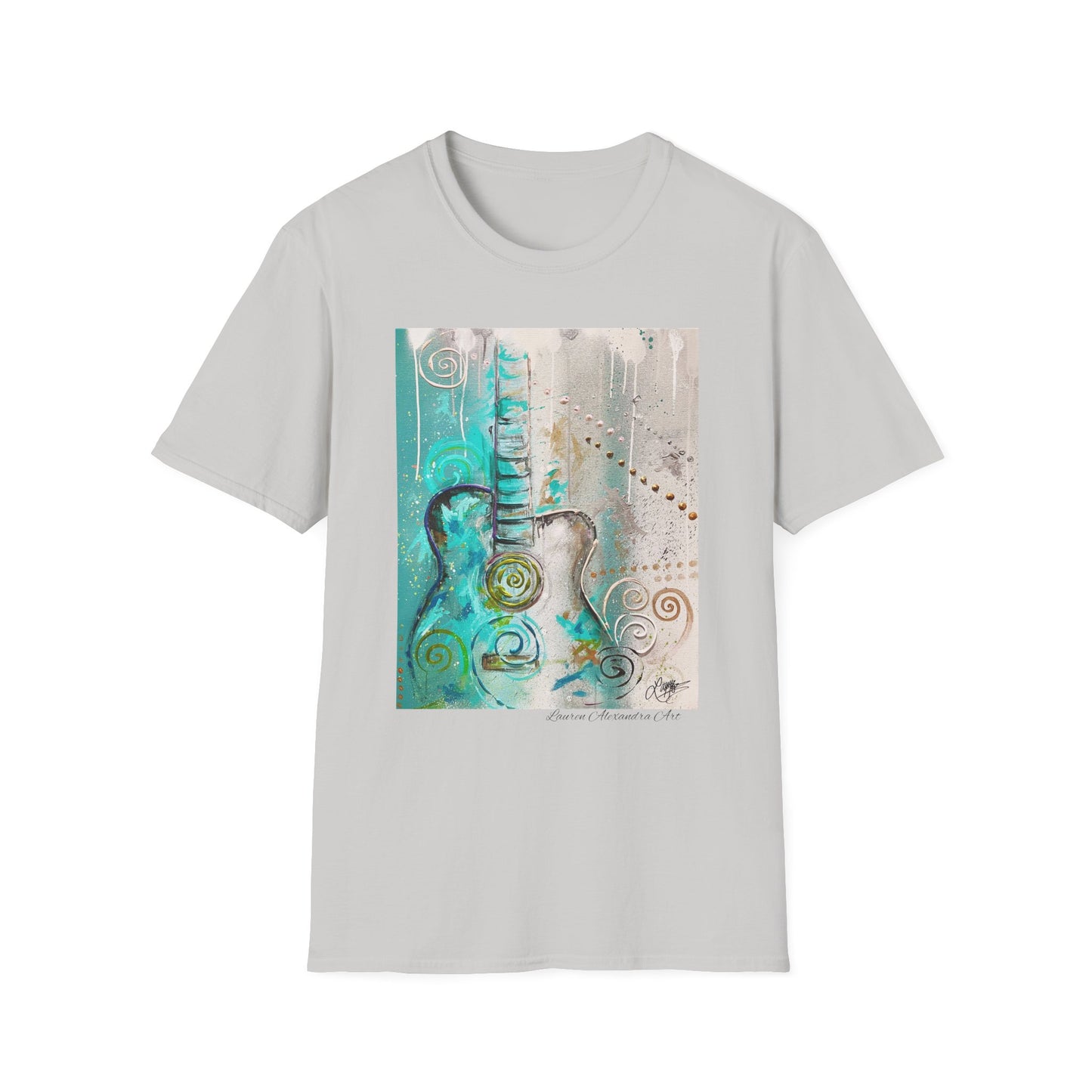 Artistic Guitar Unisex Softstyle T-Shirt - Perfect for Music Lovers, Nashville Musician Summer clothing