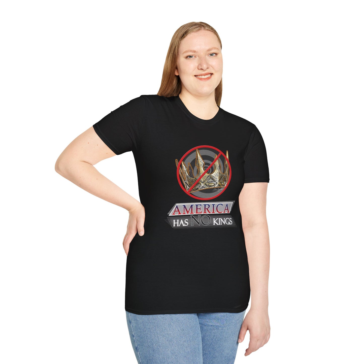 America Has No Kings - Political Funny Unisex Softstyle T-Shirt