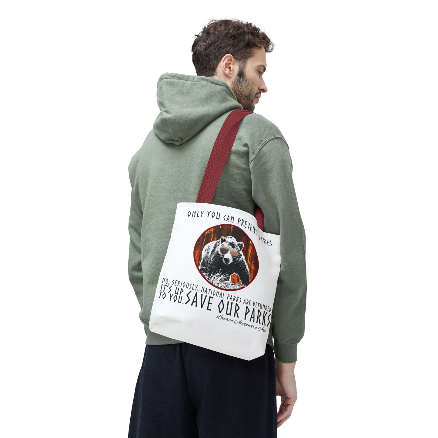 National Parks Awareness Tote Bag, Only You Can Prevent Fires, Outdoor Nature gift, Support Conservation Accessories