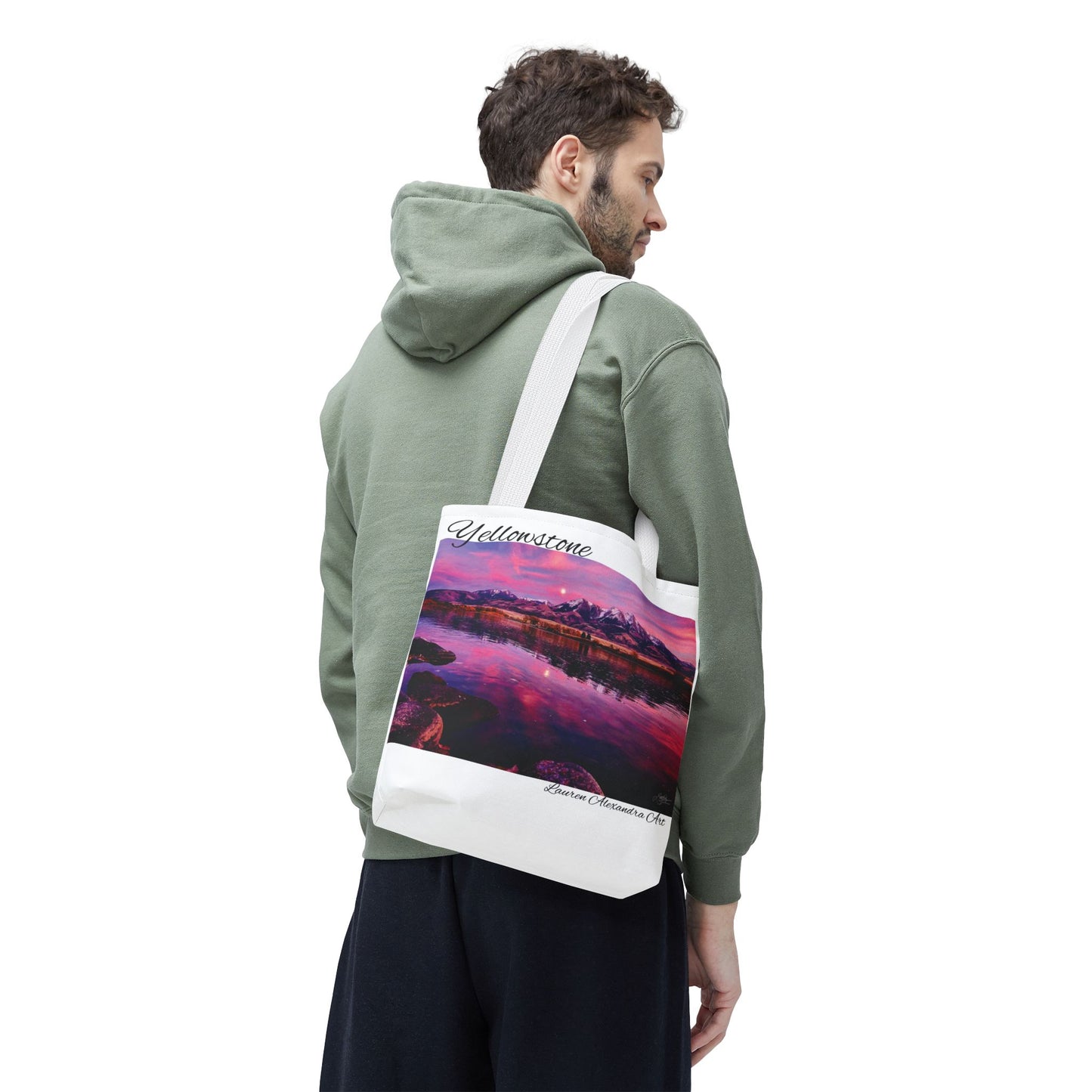 National Parks Awareness Tote Bag, Yellowstone River Mountains Photography, Only You Can Prevent Fires, Support Conservation Accessories