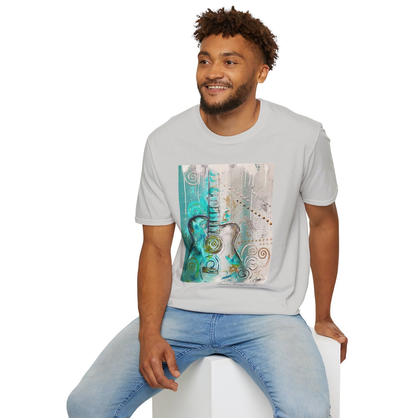 Artistic Guitar Unisex Softstyle T-Shirt - Perfect for Music Lovers, Nashville Musician Summer clothing