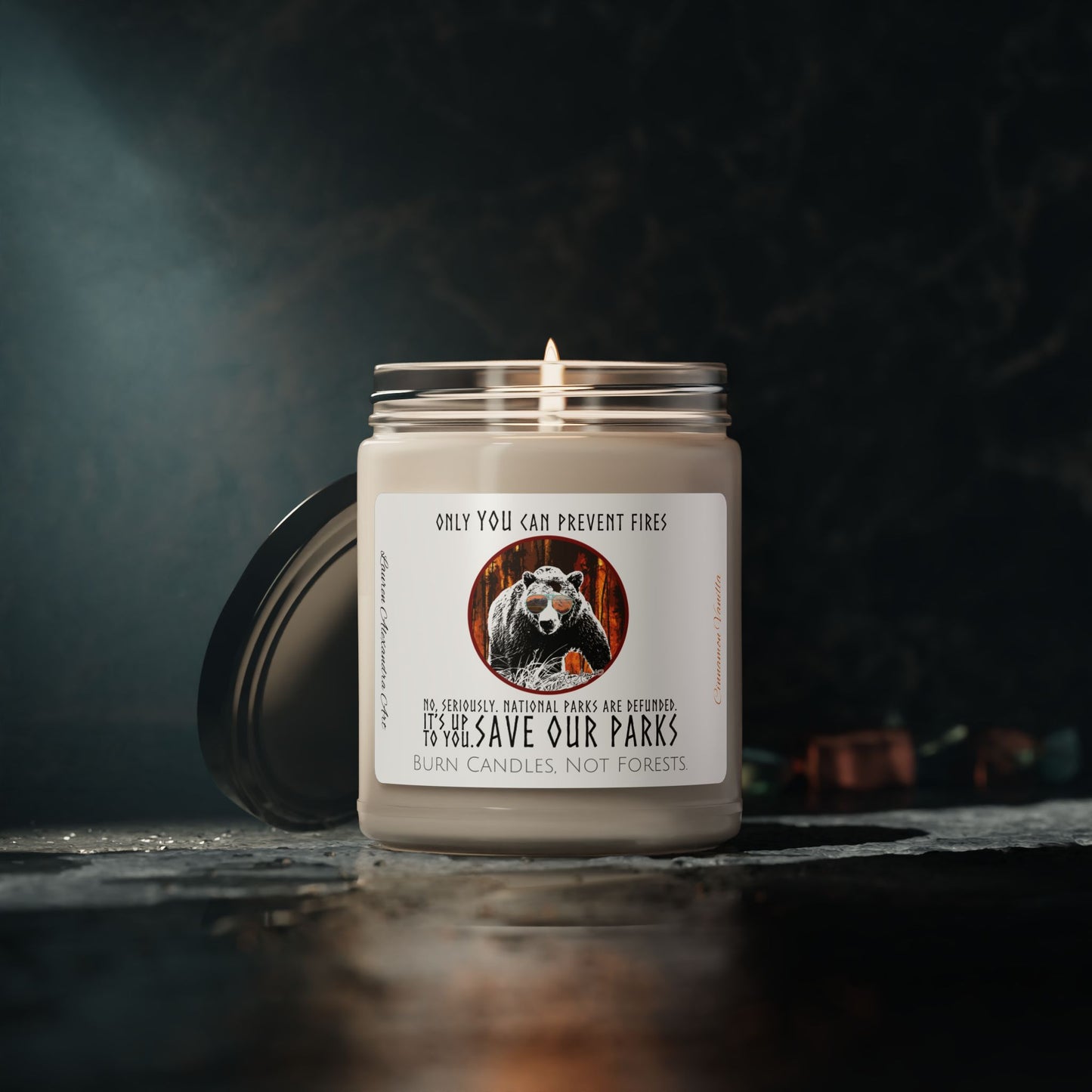 Save National Parks Scented Soy Candle 9 oz. - Eco-Friendly for Nature Outdoor Lovers, Support Wildlife, Conservation Gift