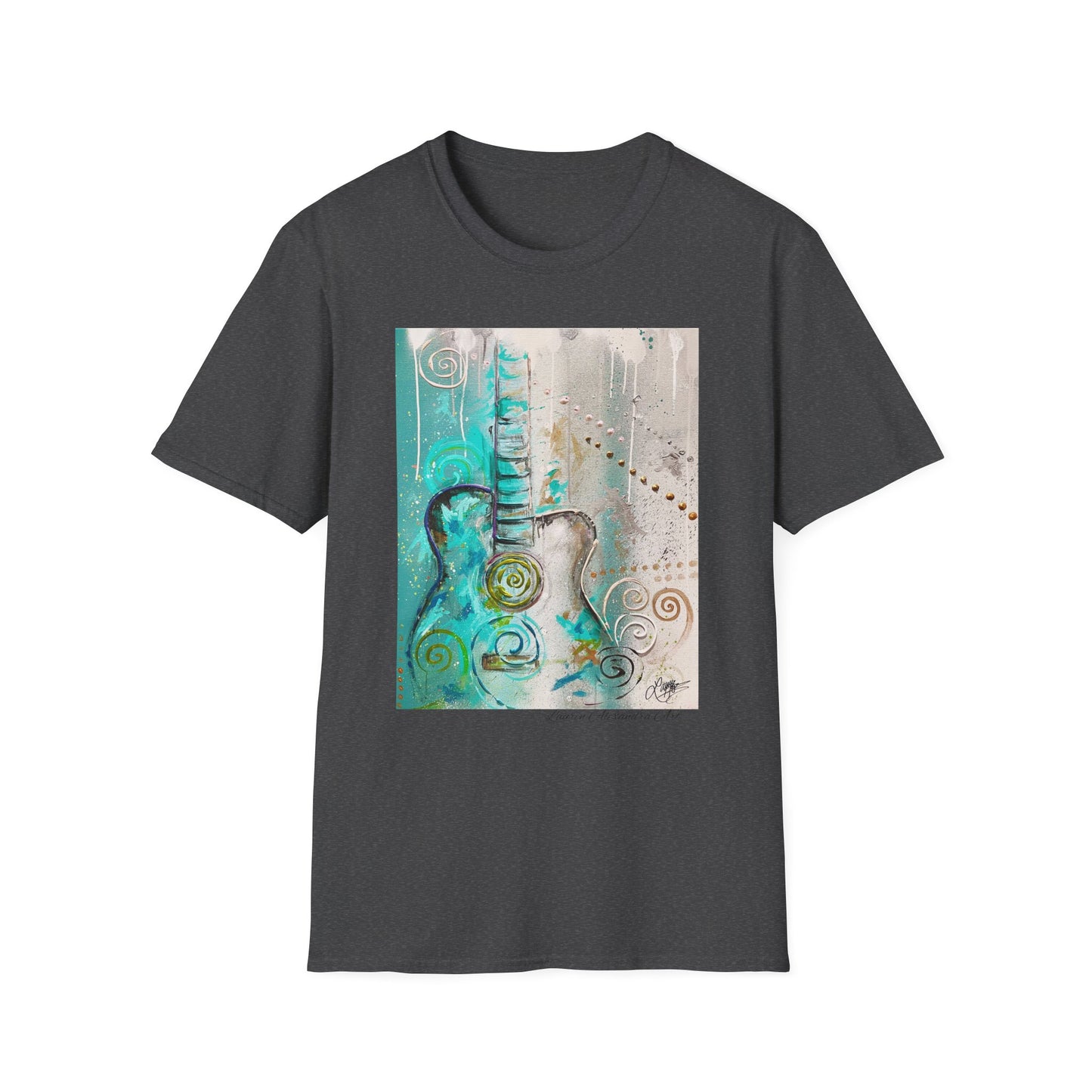 Artistic Guitar Unisex Softstyle T-Shirt - Perfect for Music Lovers, Nashville Musician Summer clothing