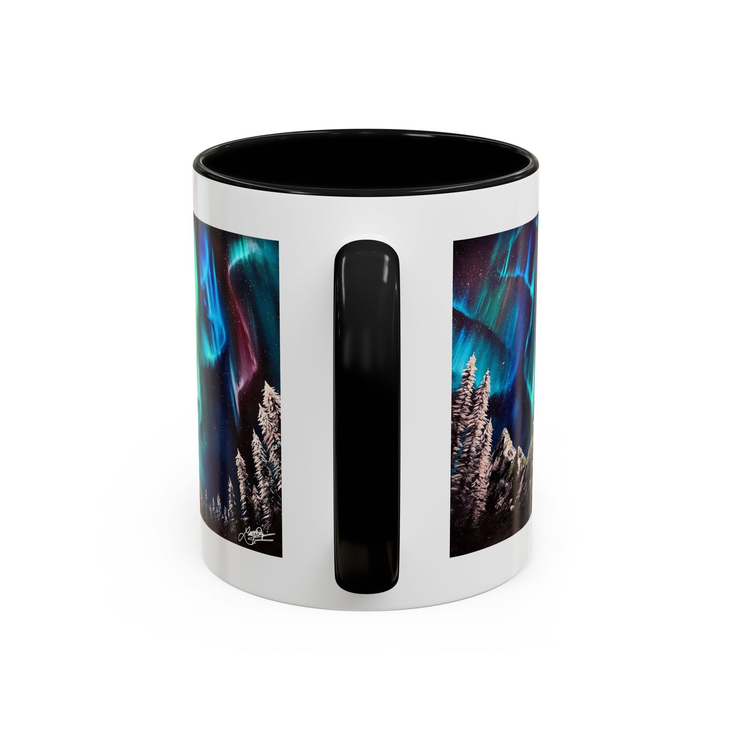 Northern Lights Accent Coffee Mug, Aurora Borealis Art, 11oz, Perfect Gift for Nature Lovers, Kitchenware