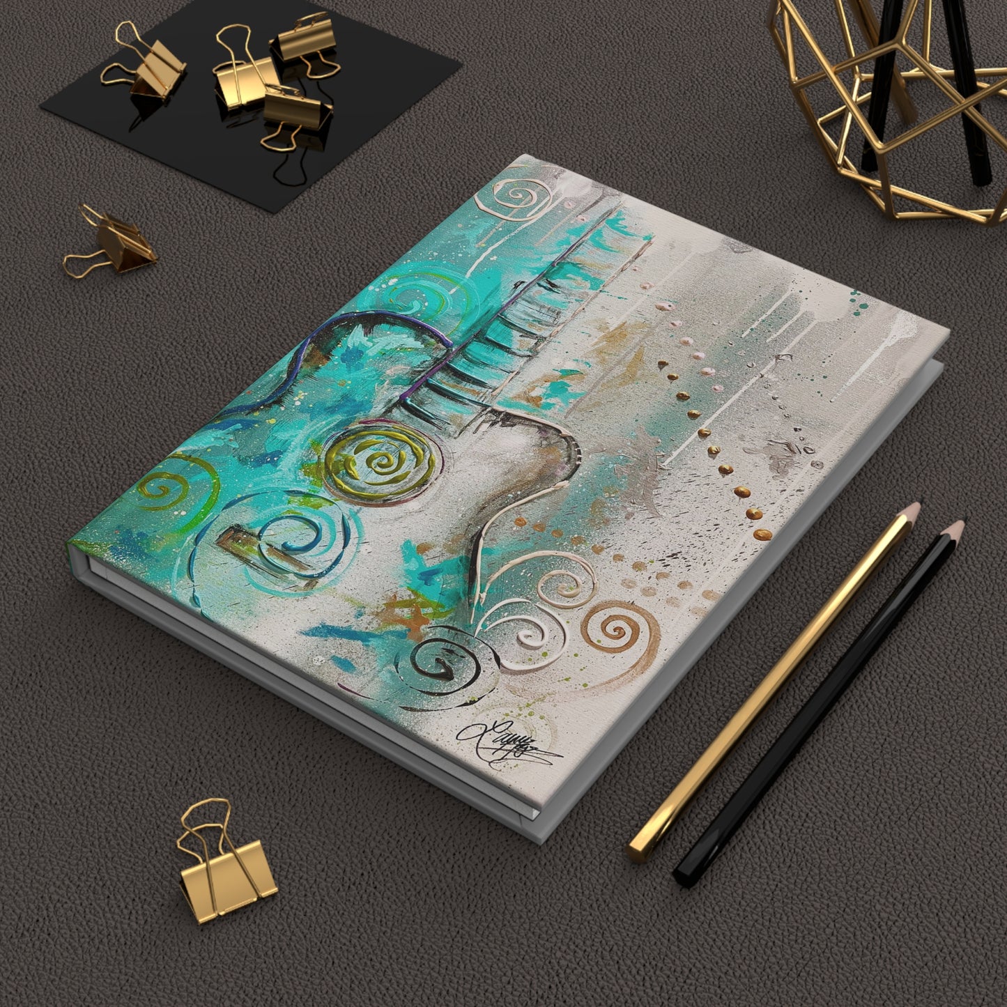 Guitar Hardcover Journal, Music Lover's Artistic Notebook, Creative Writing Journal, Gift for Musicians, Unique Art Stationery